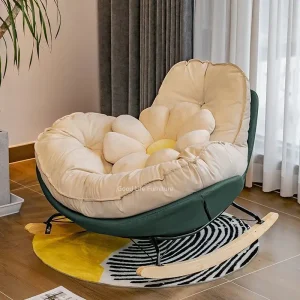 Nordic Style Single Rocking Chair Lazy Sofa Balcony Living Room Bedroom Leisure Can Lie Can Sleep Luxury Eggshell Penguin Chair 2
