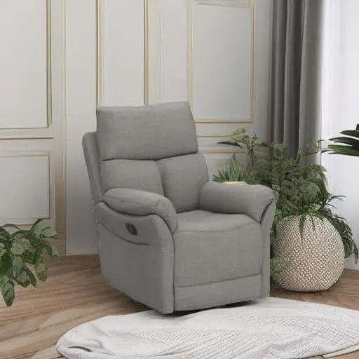 Swivel Rocker Recliner Chair, Manual Fabric Glider Nursery Recliner Chair, Single Rocking Modern Sofa 6 Swivel Rocker Recliner Chair, Manual Fabric Glider Nursery Recliner Chair, Single Rocking Modern Sofa 6