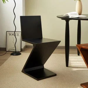 Z-shaped Chair, Nordic Home Dining Chair, Solid Wood Restaurant Backrest Chair, Modern Minimalist Design 2