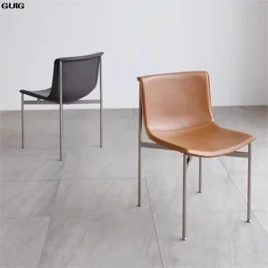 GUIG Italian Light Luxury Dining Chair Modern Simple Home Chair High-end Minimalist Designer Chair Stainless Steel Chair Hot New 2