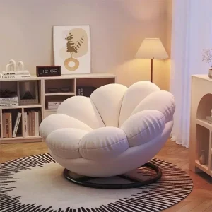 Lazy Sofa Single Chair Pumpkin Bedroom Leisure   Balcony Rotatable   Cream Small Apartment 1